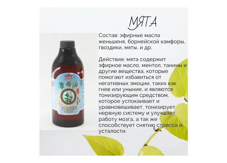 Масажна м'ята олія антистрес 750 мл