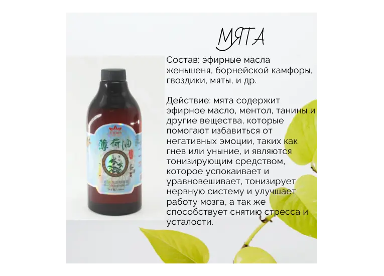 Масажна м'ята олія антистрес 750 мл