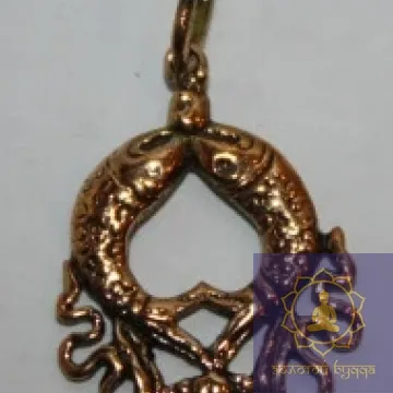 Амулет Пара Золотых Рыб бронза.