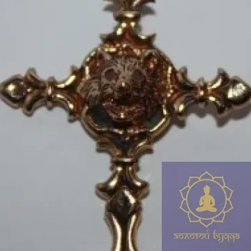 Амулет Хрест із головою кажана, бронза.