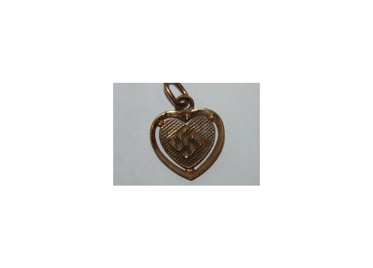 Амулет Свастика сердце, бронза.