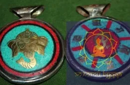 Тибетський амулет Ганеша й Ом (Ом Мані Паді Хум)