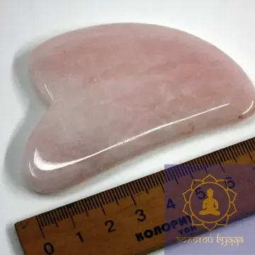 Скребок Гуаша розовый кварц, сердце