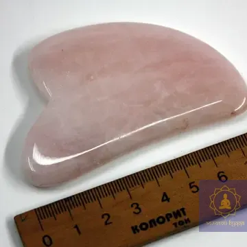 Скребок Гуаша рожевий кварц, серце