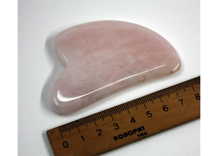 Скребок Гуаша рожевий кварц, серце