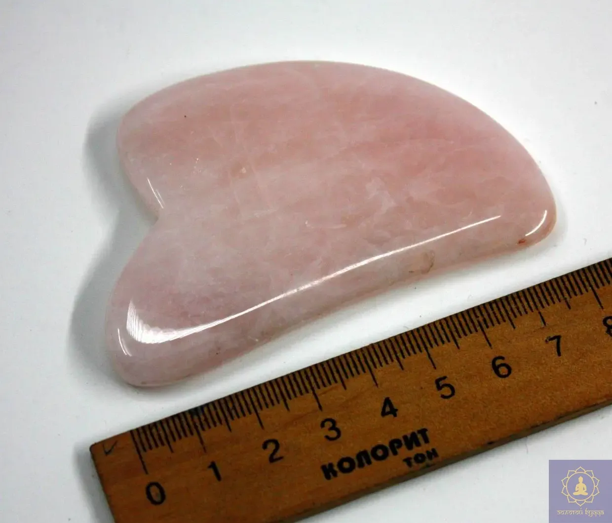 Скребок Гуаша рожевий кварц, серце