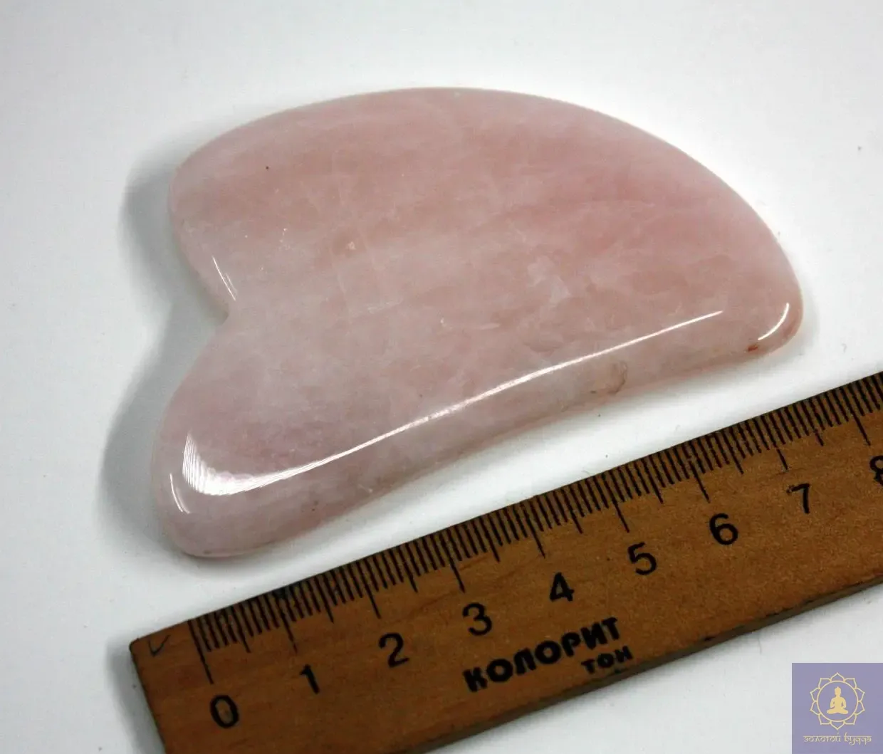 Скребок Гуаша рожевий кварц, серце