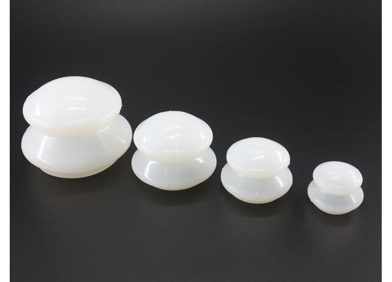 Банки силиконовые для вакуумного массажа белые. Набор 4 шт.