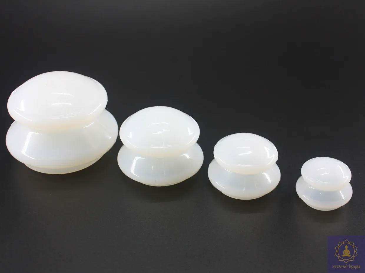 Банки силіконові для вакуумного масажу білі. Набір 4 шт.