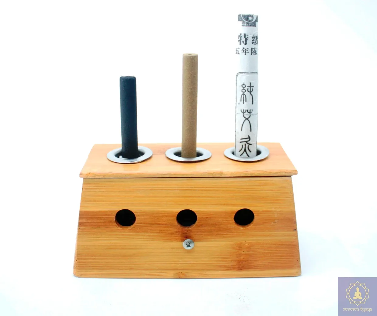 Тройной держатель для полынных мокс деревянный