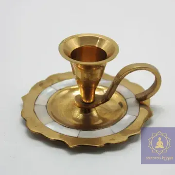Підсвічник латунь з перламутром.