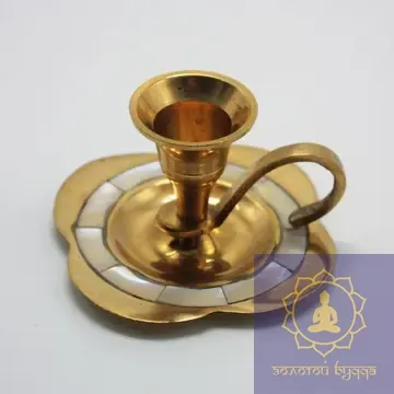 Підсвічник латунь з перламутром.