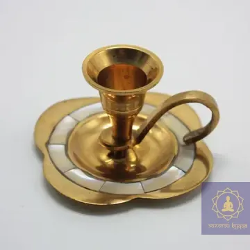 Підсвічник латунь з перламутром.