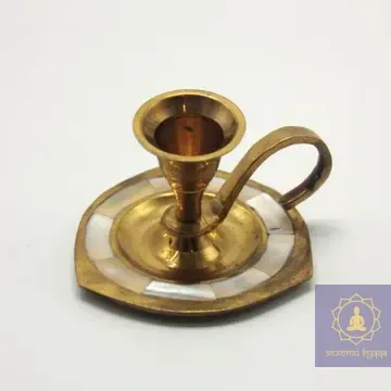 Підсвічник латунь з перламутром.