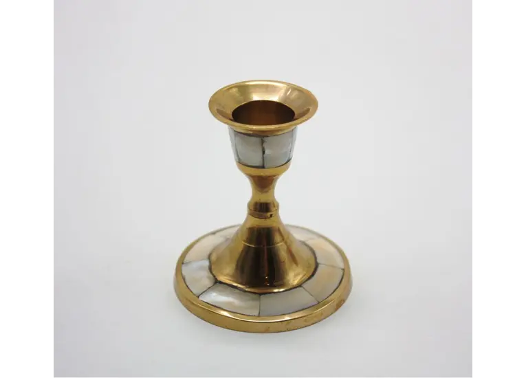 Подсвечник латунь с перламутром.