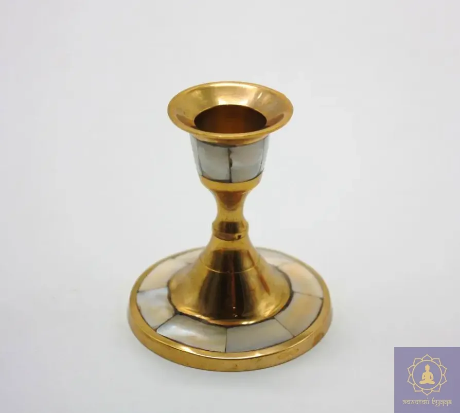 Підсвічник латунь із перламутром.