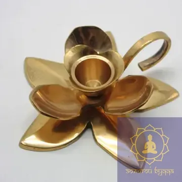 Подсвечник латунь, лотос.
