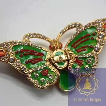 Шкатулка позолота бабочка