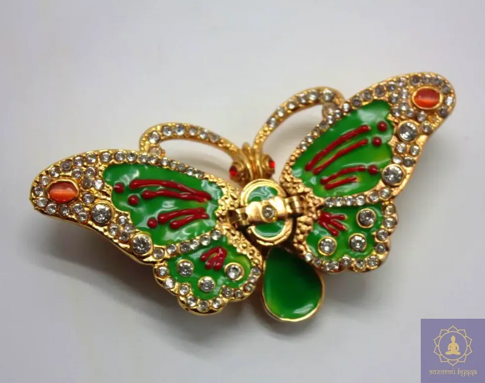 Шкатулка позолота бабочка