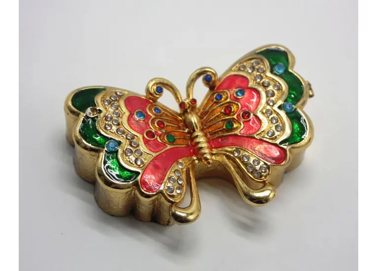 Скринька позолота метелик велика