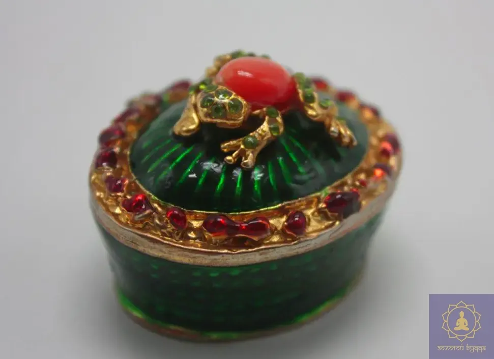 Шкатулка позолота лягушка