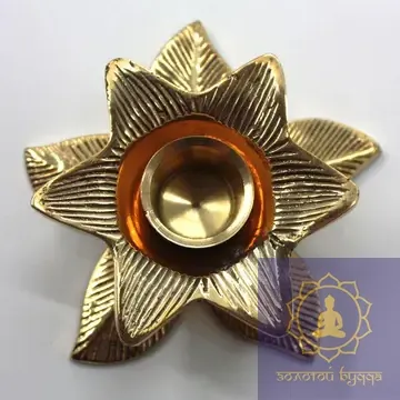 Подсвечник латунь, лотос.