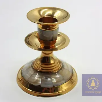 Підсвічник латунь із перламутром.
