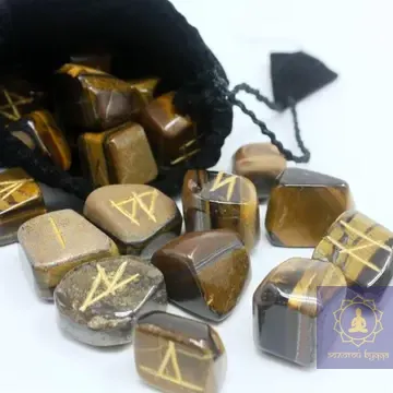 Руны из натурального камня Тигровый глаз.