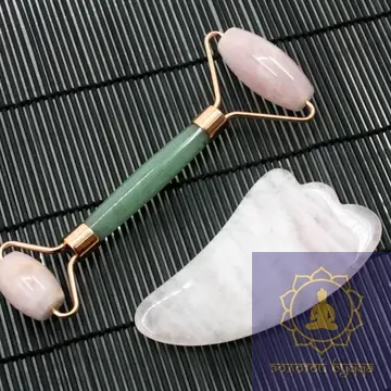 Массажный набор Гуа-ша, ролик и скребок.