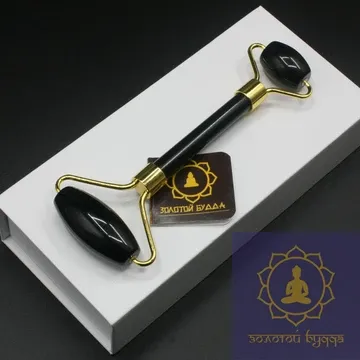 Роллер масажний, обсидіан.