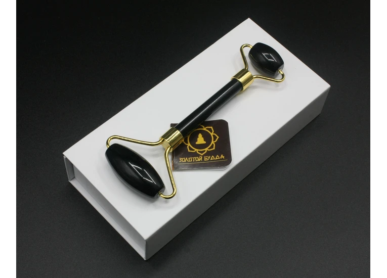 Ролик массажный, обсидиан.