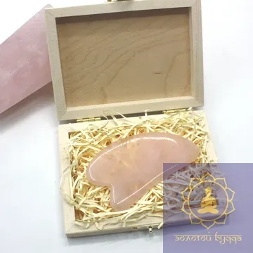 Массажер гуаша кварц лапка в подарочной упаковке