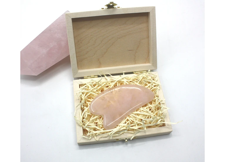 Массажер гуаша кварц лапка в подарочной упаковке