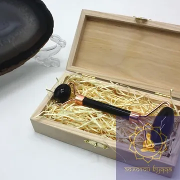 Массажер гуаша, ролик из агата.