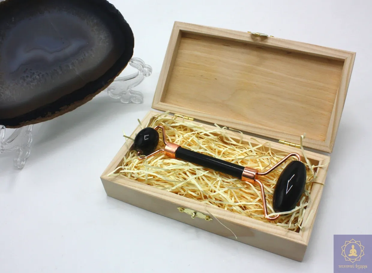 Масажер гуаша, ролик з агату.