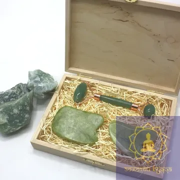 Масажний набір гуаша з нефрит жад.