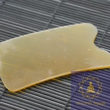 Скребок Гуаша рог буйвола прямоугольный светлый