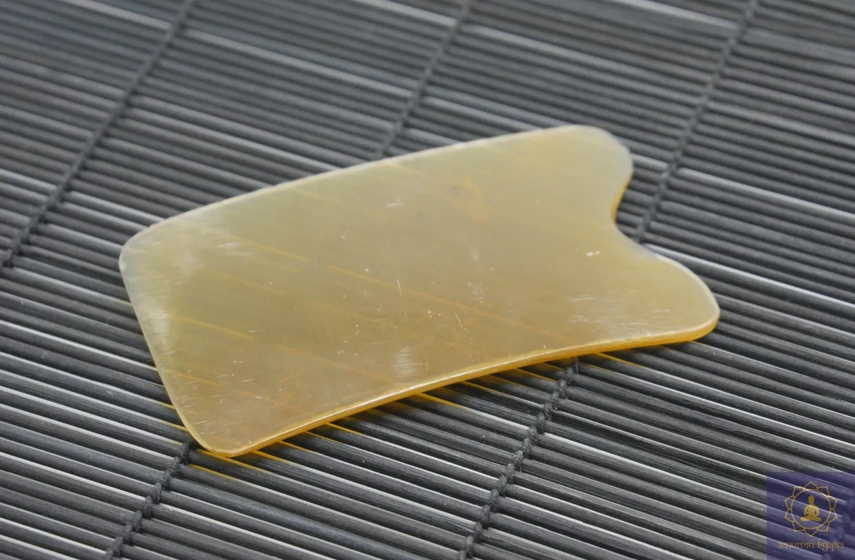 Скребок Гуаша ріг буйвола прямокутний світлий