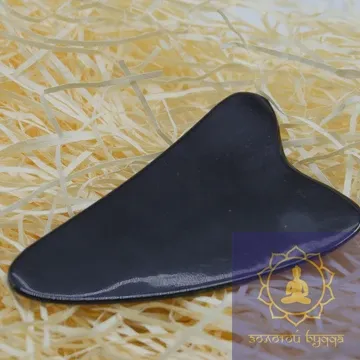 Скребок Гуаша рог буйвола лапка 2х -палая черная