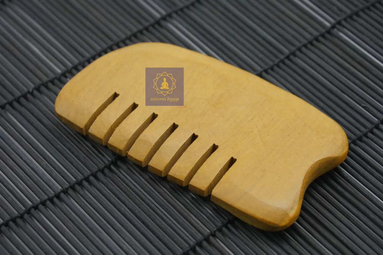 Скребок Гуаша алоєве дерево гребінь з тупими зубцями