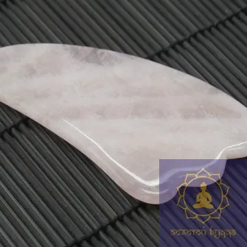 Скребок Гуаша рожевий кварц 3-х палий