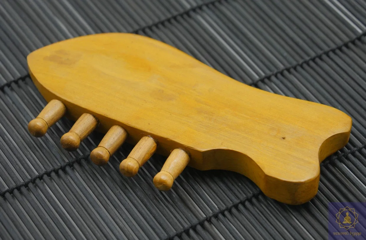 Скребок Гуаша алоеве дерево гребінь з круглими зубцями