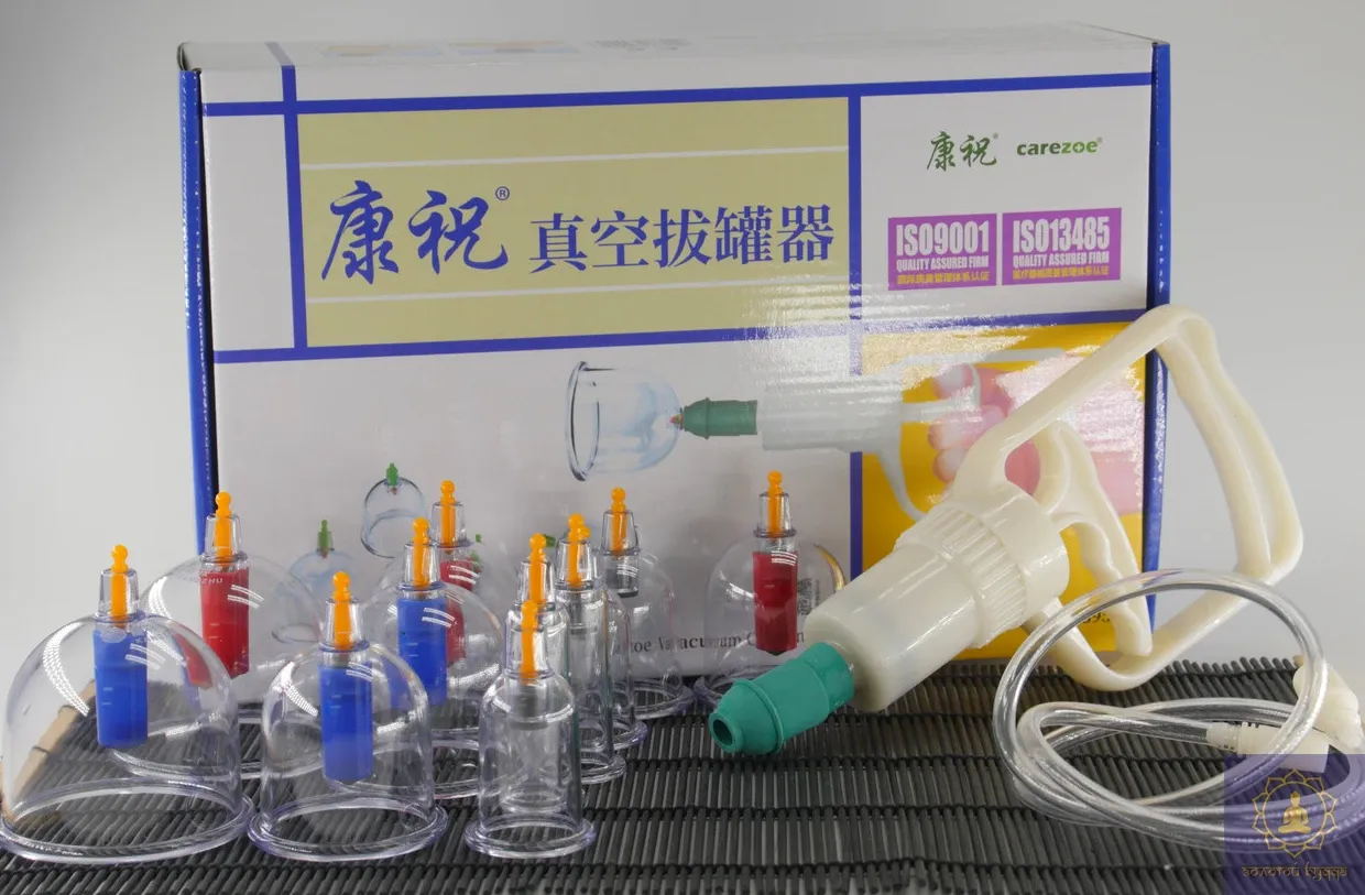 Вакуумные массажные банки с насосом Kangzhu 12 шт.
