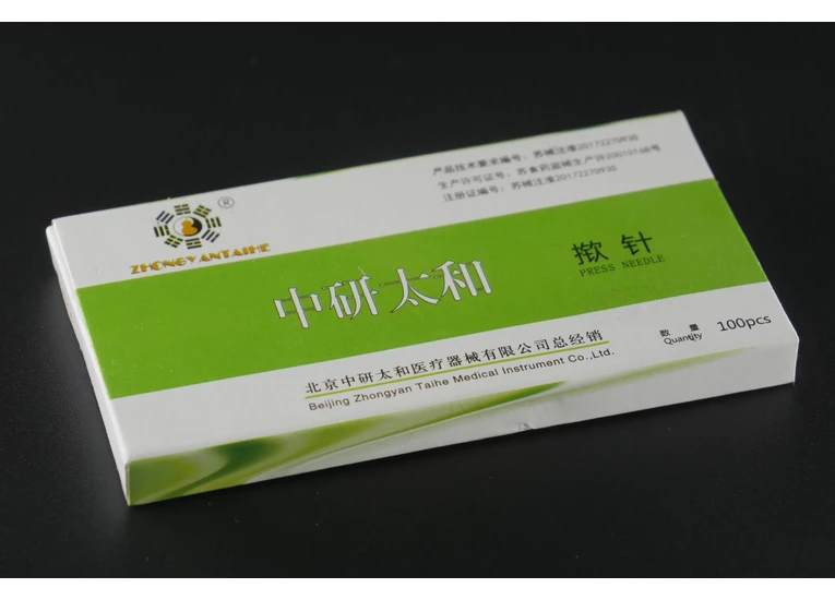 Стерильні аурикулярні вушні голки Zhongyan Taihe Кнопка 0,25х1,5 мм 100 голок