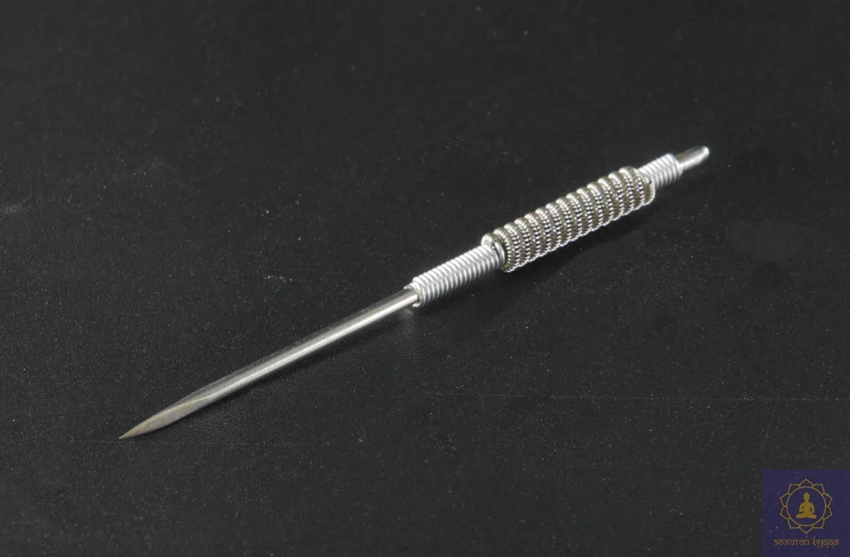 Трехгранная игла для акупунктуры 6,5см с ручкой