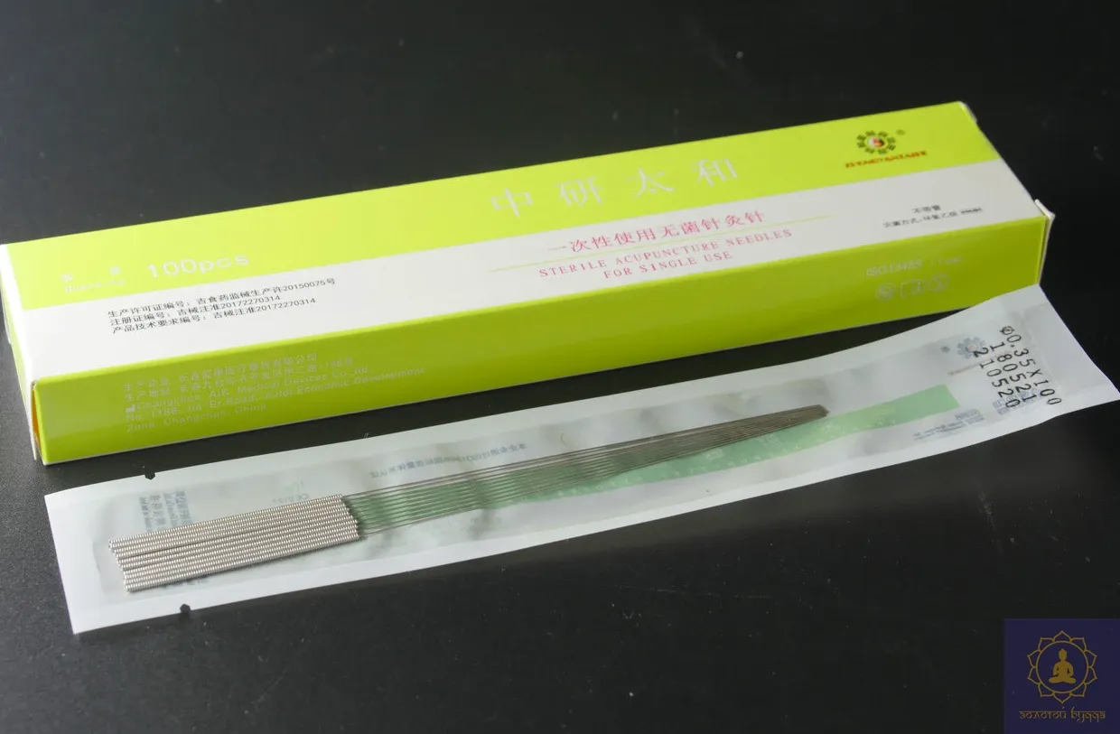 Голки Zhongyan Taihe для акупунктури та рефлексотерапії 0,35*100 мм 10 шт.