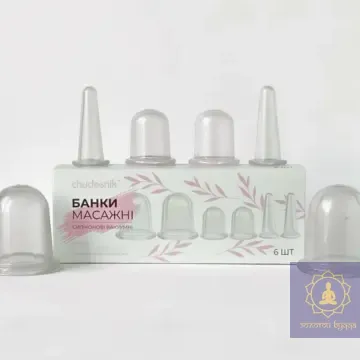 Набор вакуумных силиконовых банок для лица и тела Чудесник 6 шт.
