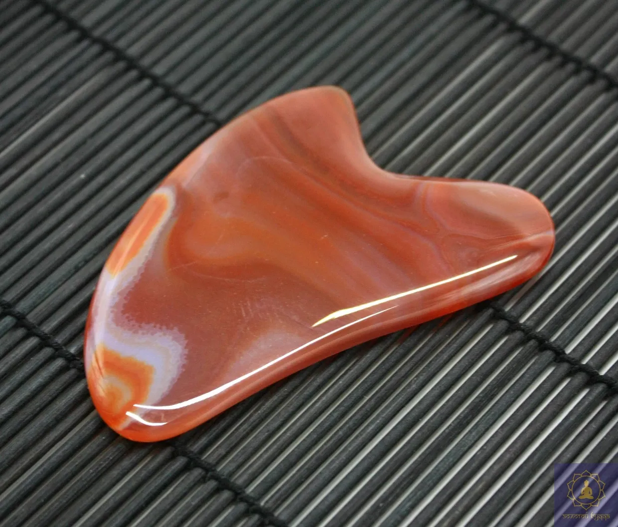 Скребок Гуаша сердолік-агат серце