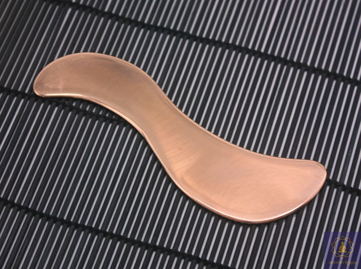 Скребок Гуаша медный, волна