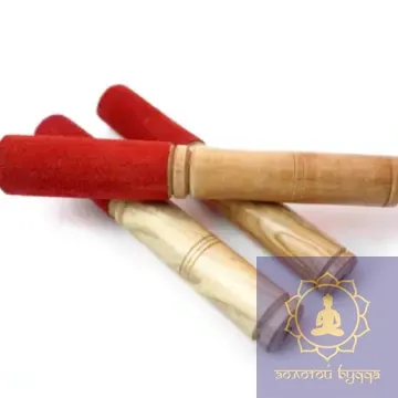 Резонатор для поющей чаши в коже (красное дерево) 18,5 * 2,5 см.